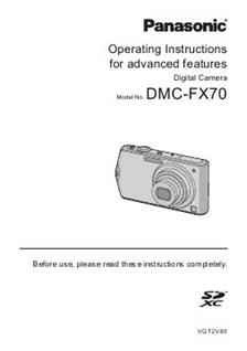 Panasonic Lumix FX70 manual. Camera Instructions.